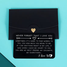 Load image into Gallery viewer, Husband Wife Wallet Card Insert Valentine Christmas Gifts for Him Her Men Husband Boyfriend Anniversary from Wife Girlfriend Stocking Suffers Birthday I Love You Gift Engagement Gifts Fiancé Groom
