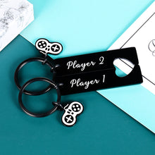 Load image into Gallery viewer, Valentine Gifts for Him Boyfriend Husband from Wife Girlfriend Anniversary Christmas Birthday I Love You Gifts for Couples Him Her Men Women 2 PCS Player 1 Player 2 Funny Keychain for Gamer Gifts
