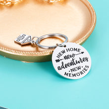 Load image into Gallery viewer, New Home Keychain Gift for New Home Owners New Memories Our First Home Housewarming Gift for Son Daughter Dad Mom Best Friends New Office Home House Key Ring Moving in Key Chain for Home Jewelry
