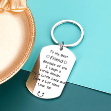 Load image into Gallery viewer, Thank You Keychain Christmas Gift for Best Friend BFF Sister My Best Friend Love You Appreciation Friendship Key Ring Birthday Thanksgiving Wedding Farewell Graduation Gift for Girls Woman Female
