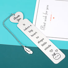 Load image into Gallery viewer, Teacher Appreciation Gifts Metal Bookmark Thank You Graduation Teachers Day Christmas Birthday Gifts for Women Music Preschool PE Spanish Daycare Teacher Tutor Professor Special Education Teachers
