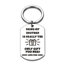 Load image into Gallery viewer, Funny Keychain Gift for Brother Brother from Sister Big Little Brother Brothers in Law Funny Christmas Birthday Gift for Men BFF Best Friend Anniversary Sibling Day Keychain Him Stocking Stuffers
