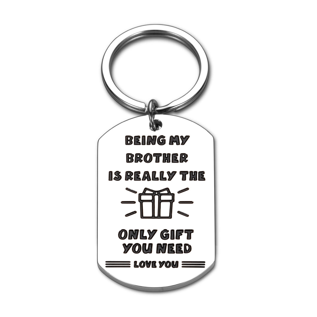 Funny Keychain Gift for Brother Brother from Sister Big Little Brother Brothers in Law Funny Christmas Birthday Gift for Men BFF Best Friend Anniversary Sibling Day Keychain Him Stocking Stuffers