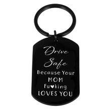 Load image into Gallery viewer, Drive Safe Keychain - Funny Gifts for Son Daughter Kids from Mom, Valentines Day Birthday Christmas Gifts for Son Daughter from Mom, Graduation Gifts for Him Her Teenager New Driver New Car Gifts
