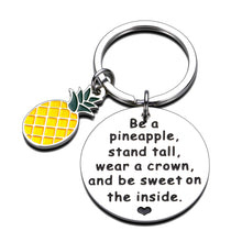 Load image into Gallery viewer, Christmas Keychain Gift for Son Daughter Friend Teen Boys Girls Kids from Dad Mom Be a Pineapple Key Ring Graduation Birthday Wedding Inspirational Jewelry Gift for Student Teenager Kids Women
