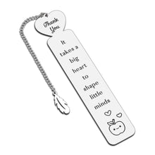 Load image into Gallery viewer, Teacher Appreciation Gifts Metal Bookmark Thank You Graduation Teachers Day Christmas Birthday Gifts for Women Music Preschool PE Spanish Daycare Teacher Tutor Professor Special Education Teachers
