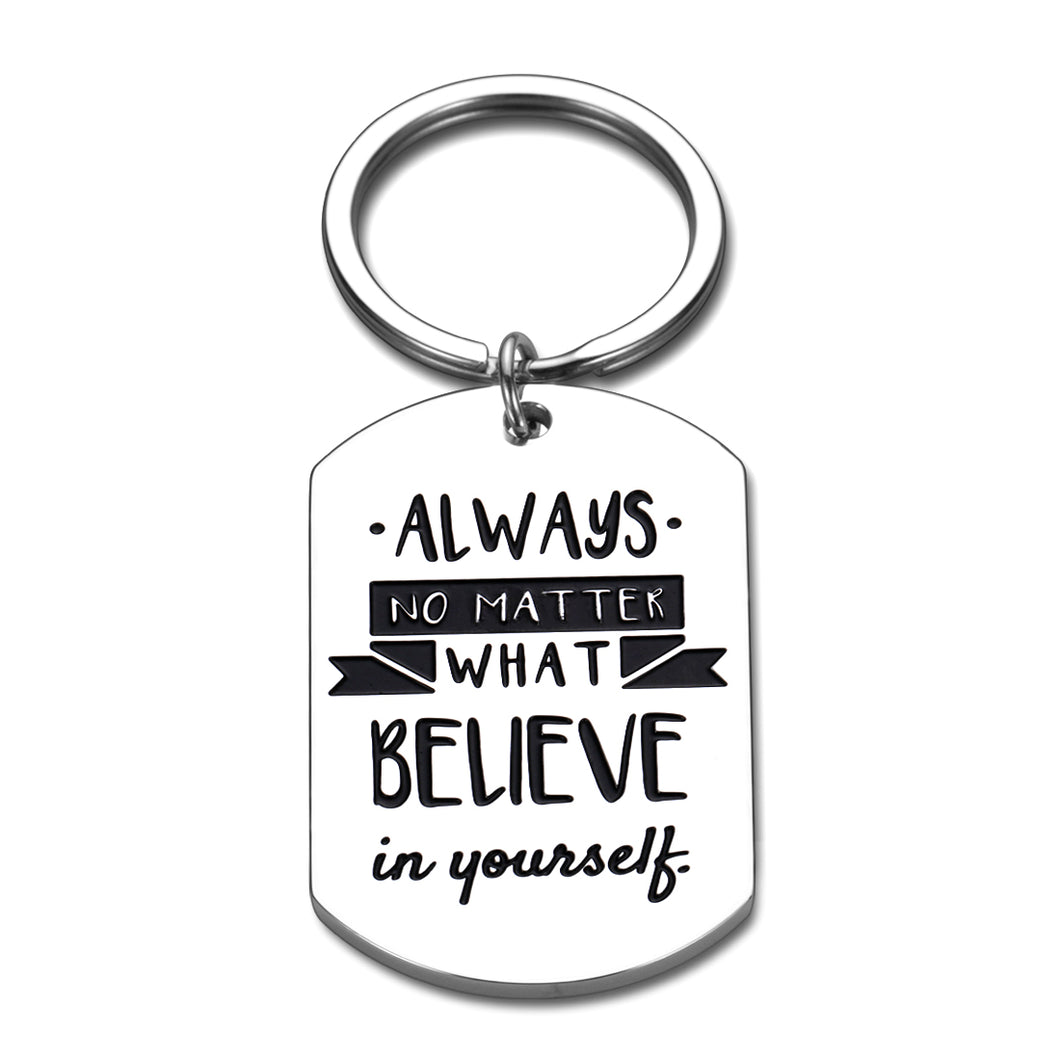 Inspirational Christmas Keychain Gift for Teen Boys Girls Brother Sister Always Believe in Yourself Motivational Birthday Graduation Gift for Him Her Best Friend Colleague Student Family Patient