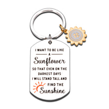 Load image into Gallery viewer, Sunflower Gifts Inspirational Spiritual Keychain for Women Her Best Friend Him Birthday Christmas Graduation Gifts for Teen Girls Daughter Come of Age Friendship Sunflower Decor Key Ring Present
