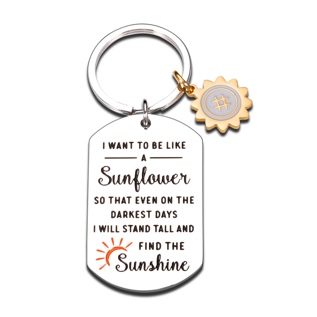 Sunflower Gifts Inspirational Spiritual Keychain for Women Her Best Friend Him Birthday Christmas Graduation Gifts for Teen Girls Daughter Come of Age Friendship Sunflower Decor Key Ring Present