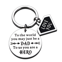 Load image into Gallery viewer, Father&#39;s Day Gift Keychain for Father Step Dad from Wife Kids Daughter Son Inspirational Love You Dad Key Ring for Birthday Christmas Thanksgiving Valentine&#39;s Day Wedding Anniversary Gifts for Him
