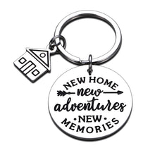 Load image into Gallery viewer, New Home Keychain Gift for New Home Owners New Memories Our First Home Housewarming Gift for Son Daughter Dad Mom Best Friends New Office Home House Key Ring Moving in Key Chain for Home Jewelry
