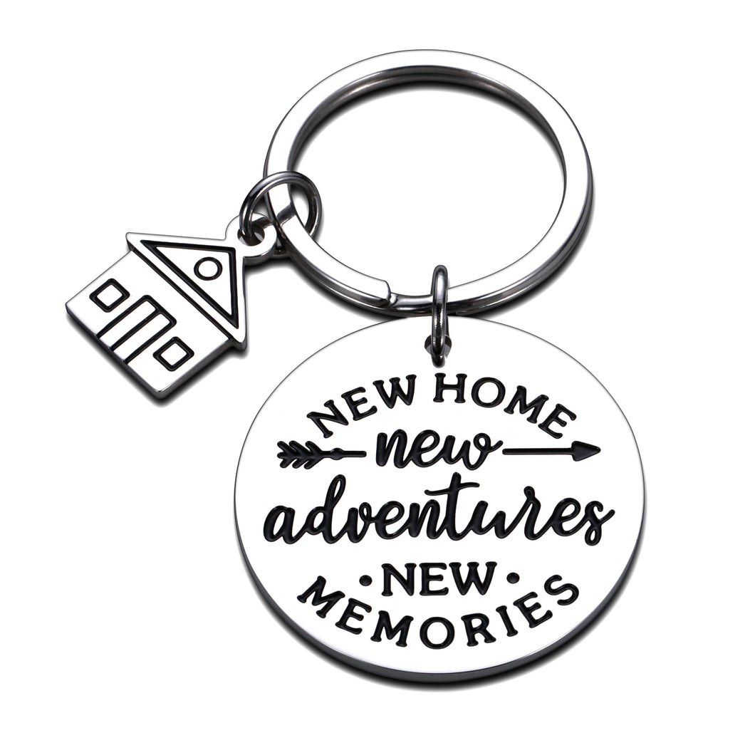 New Home Keychain Gift for New Home Owners New Memories Our First Home Housewarming Gift for Son Daughter Dad Mom Best Friends New Office Home House Key Ring Moving in Key Chain for Home Jewelry