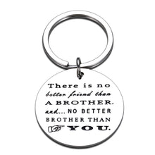 Load image into Gallery viewer, Christmas Birthday Emotional Keychain Gifts for Older Younger Brother Son No Better Brother Than You Brotherhood Appreciation Gift for Men Teen Boys Brother Friend from Sister Brother Mom Dad
