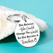 Load image into Gallery viewer, Teacher Gifts Keychain for Women Her Teacher’s Day Appreciation Gifts Mother’s Day Birthday Valentines Christmas Gift for Teacher Female Women You Can Change The World Thank You Gifts for Teacher
