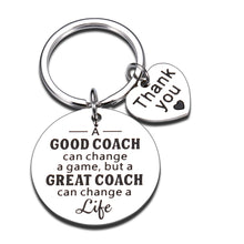 Load image into Gallery viewer, Coach Appreciation Gifts Keychain for Men Women Thank You Coach Key Chain Gift for Basketball Football Softball Coach Gifts Team Cheer Gifts for Volleyball Baseball Coach Retirement
