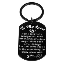 Load image into Gallery viewer, Romantic I Love You Gift for Him Her Husband Boyfriend from Wife Girlfriend Valentine&#39;s Day Christmas Birthday Father&#39;s Day Anniversary to My Love Keychain Present for Women Men Stocking Stuffers
