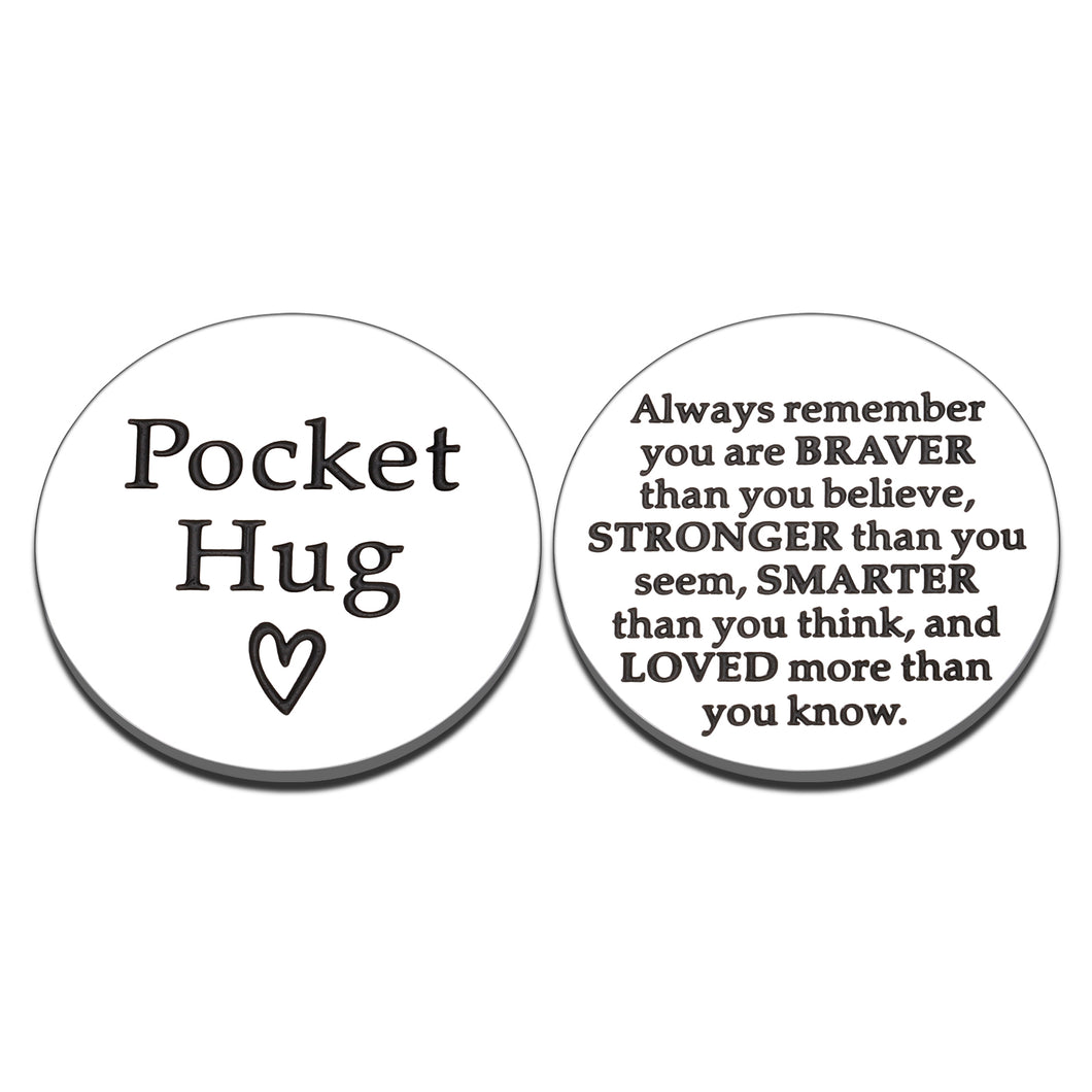 Inspirational Gifts for Women Men Pocket Hug Token Son Daughter Friends Sister Brother Graduation Birthday Christmas Gifts for Kids Love Notes Gifts for Him Her Stocking Stuffers Double-Side