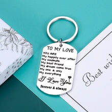 Load image into Gallery viewer, Anniversary Gifts to My Love Cute Keychain for Husband Wife Him Her Birthday Valentines Christmas Gift for Boyfriend Girlfriend Fiancé Fiancée Bride Groom Wedding Valentines Day Gift for Women Men
