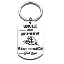 Load image into Gallery viewer, Uncle and Nephew Funny Christmas Birthday Keychain Gift from Uncle for Men Him Boys Uncle Nephew Best Friend for Life Inspirational Birthday Graduation Gifts for Nephew Thank You Gifts for Uncle
