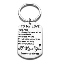 Load image into Gallery viewer, Anniversary Gifts to My Love Cute Keychain for Husband Wife Him Her Birthday Valentines Christmas Gift for Boyfriend Girlfriend Fiancé Fiancée Bride Groom Wedding Valentines Day Gift for Women Men
