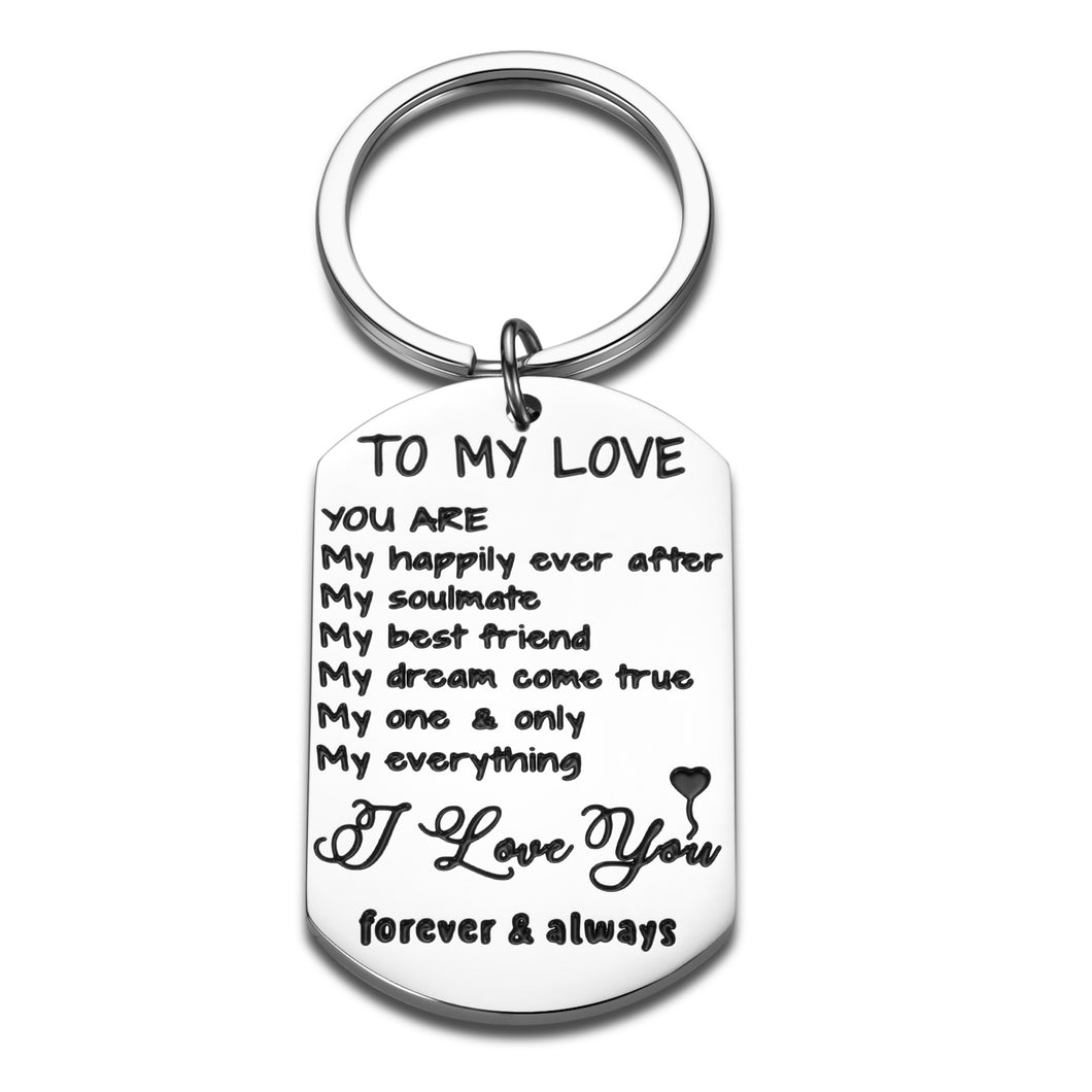 Anniversary Gifts to My Love Cute Keychain for Husband Wife Him Her Birthday Valentines Christmas Gift for Boyfriend Girlfriend Fiancé Fiancée Bride Groom Wedding Valentines Day Gift for Women Men